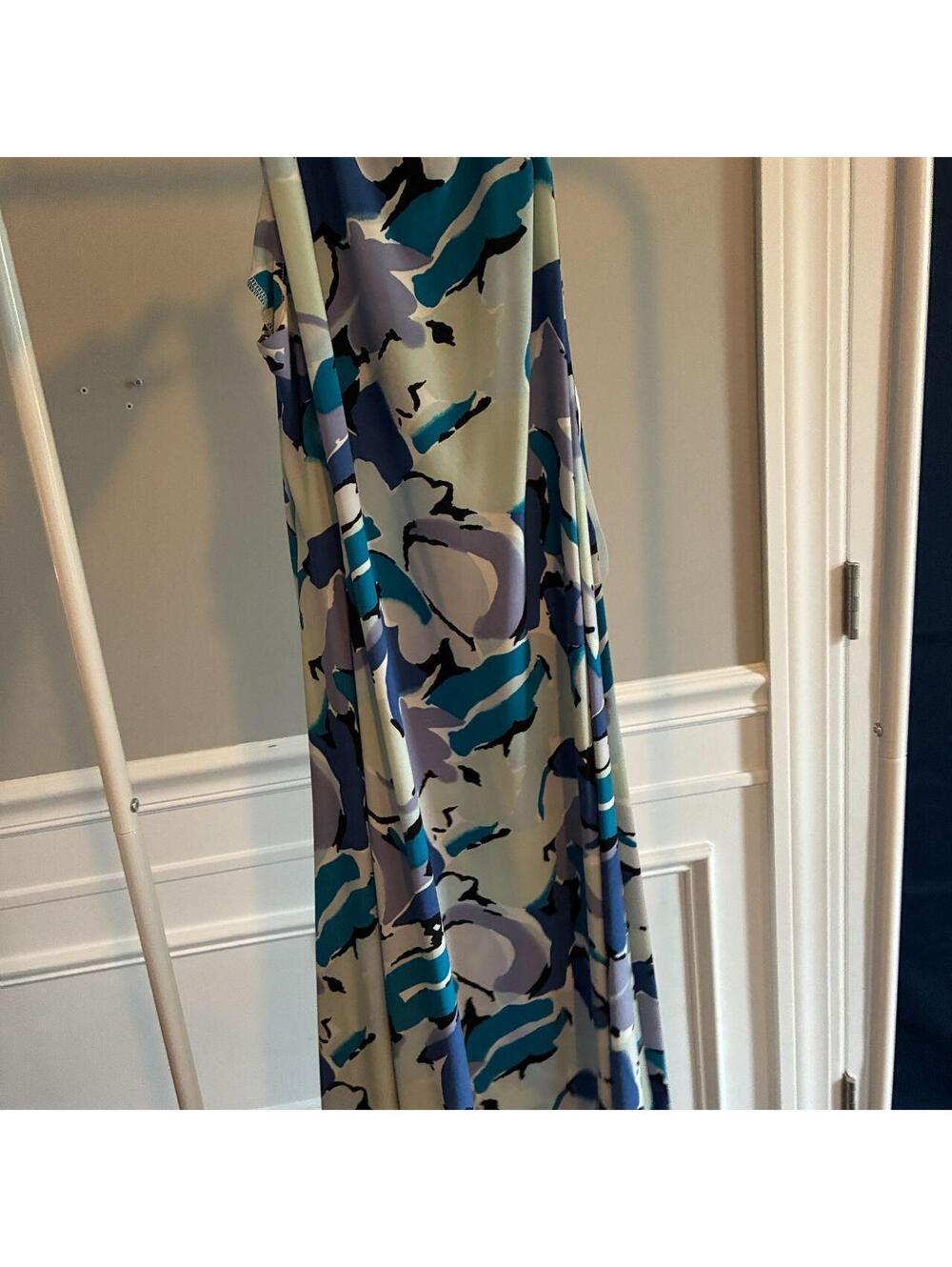 Nine West Women's Blue and Green Work-dress